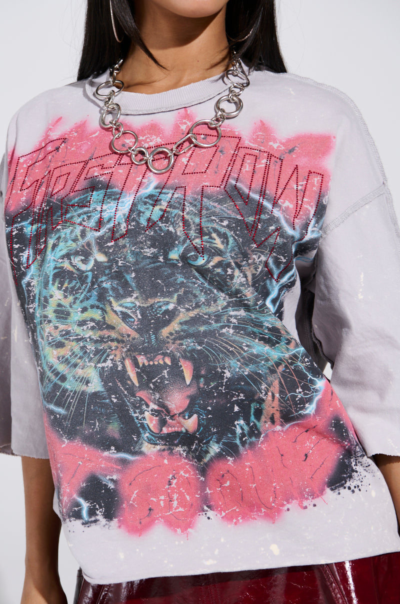 PRIMAL FURY CROPPED GRAPHIC SWEATSHIRT
