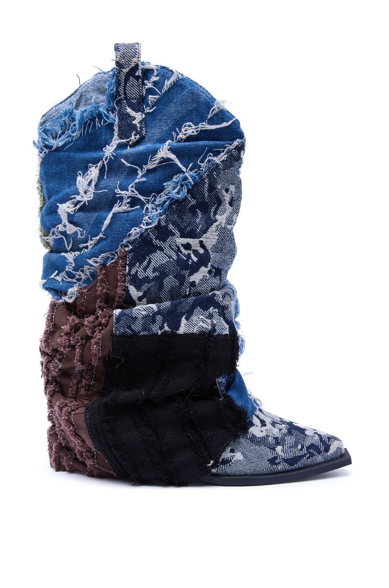 AZALEA WANG GABRYLE MULTI MATERIAL WESTERN BOOTIE