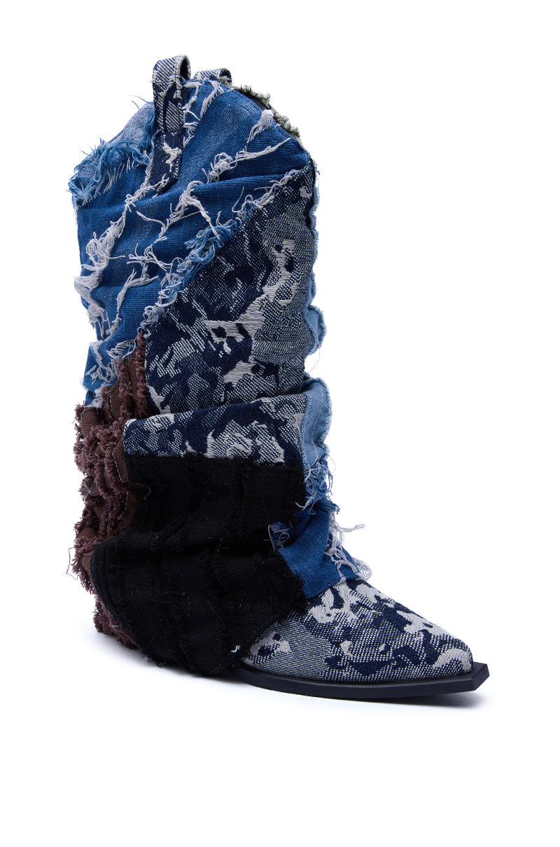 AZALEA WANG GABRYLE MULTI MATERIAL WESTERN BOOTIE