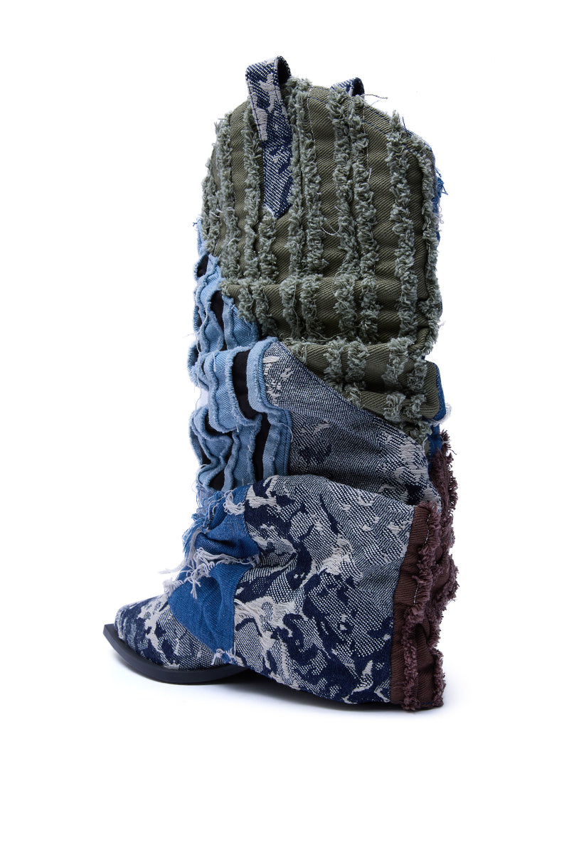 AZALEA WANG GABRYLE MULTI MATERIAL WESTERN BOOTIE