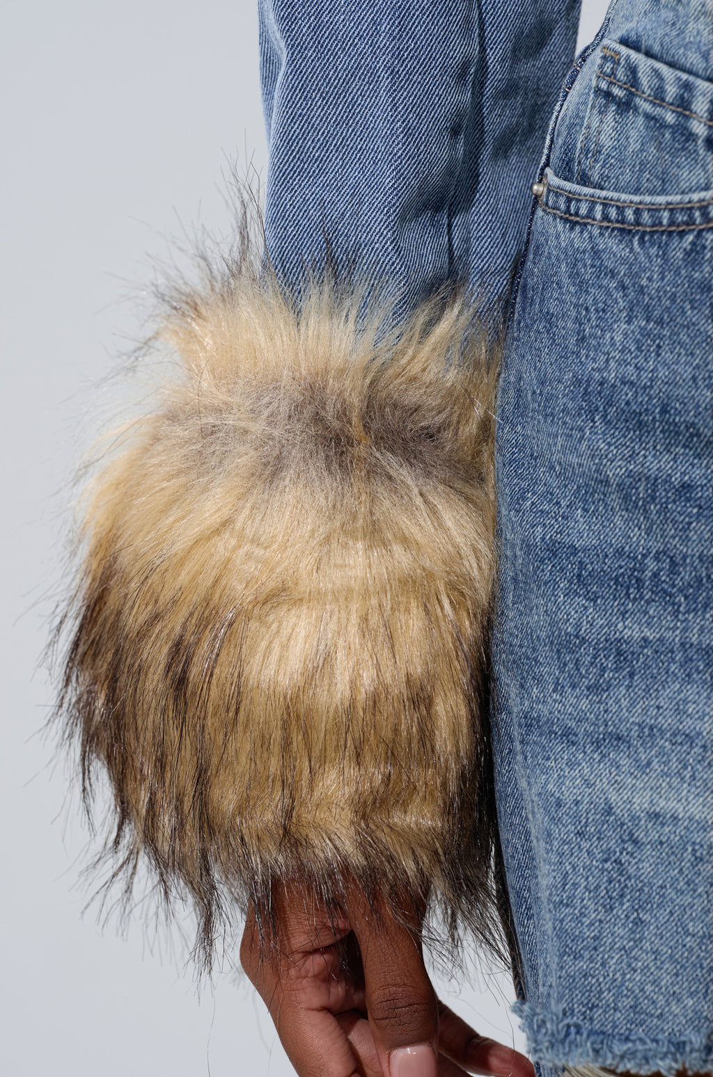 NEW GISELE CROPPED FUR TRIM JACKET