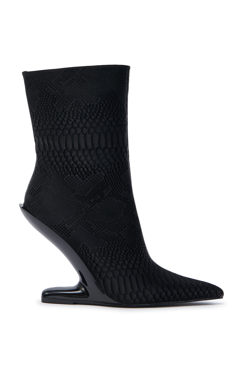 AZALEA WANG GLACIELLE BLACK CROC BOOTIE