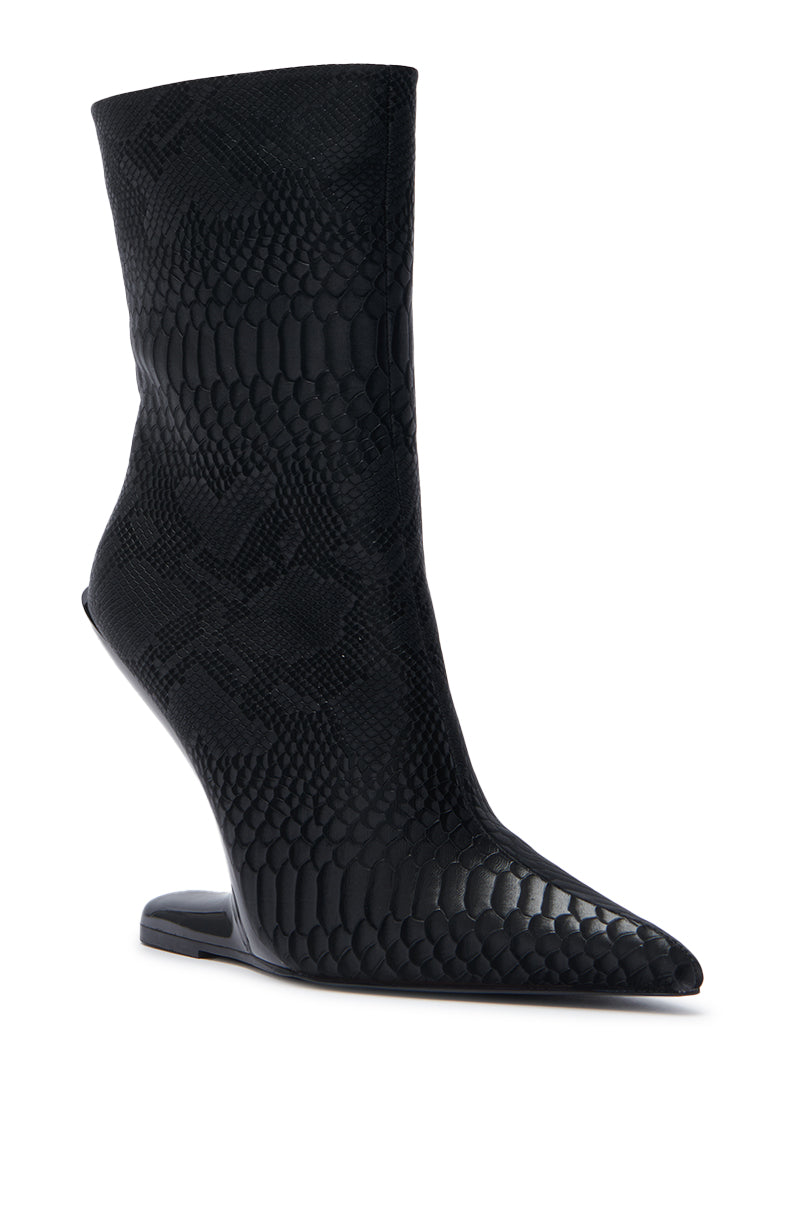 AZALEA WANG GLACIELLE BLACK CROC BOOTIE