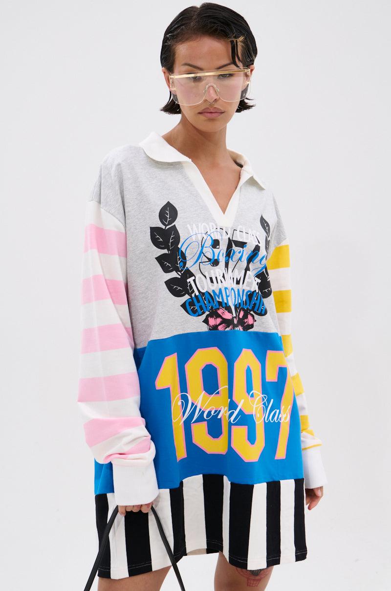 HERE FOR THE DRINKS PRINTED TSHIRT DRESS