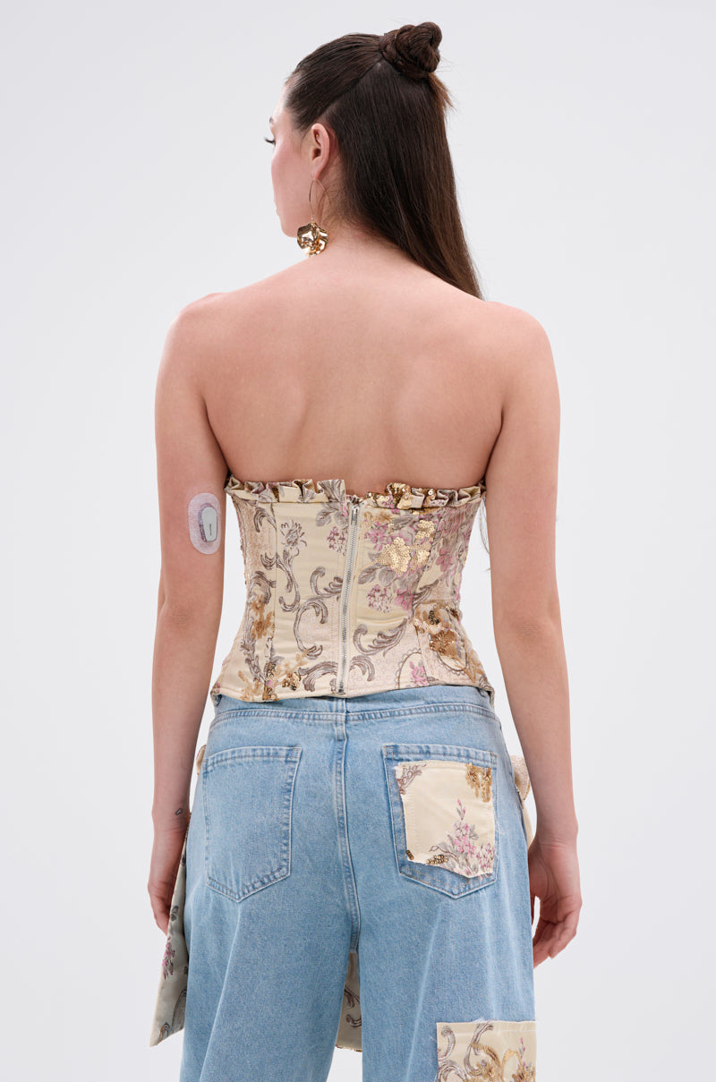 ROYAL ENERGY BROCADE CORSET TOP