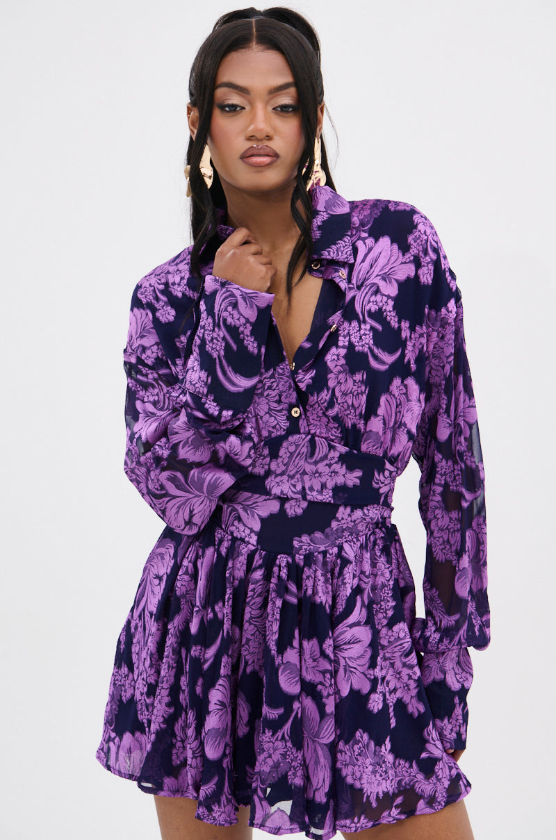 WOMAN OF THE HOUR PRINTED MINI DRESS