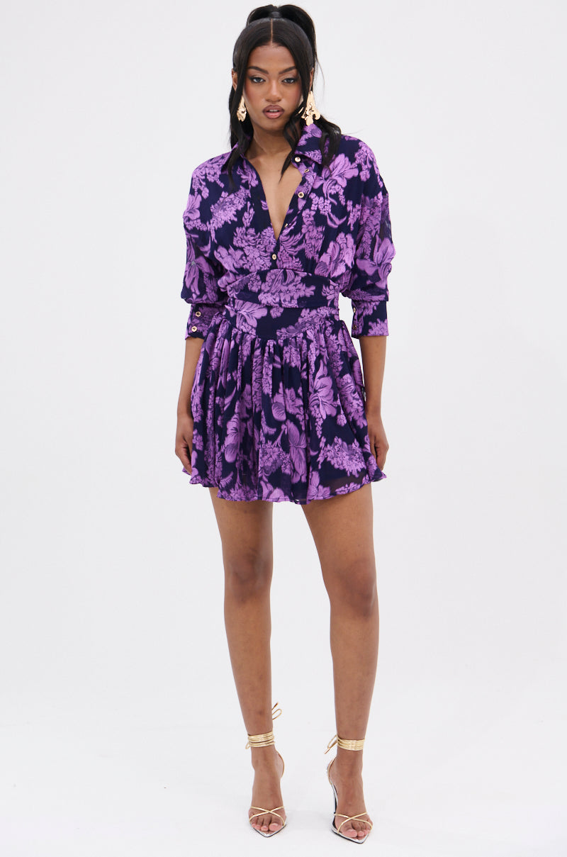 WOMAN OF THE HOUR PRINTED MINI DRESS
