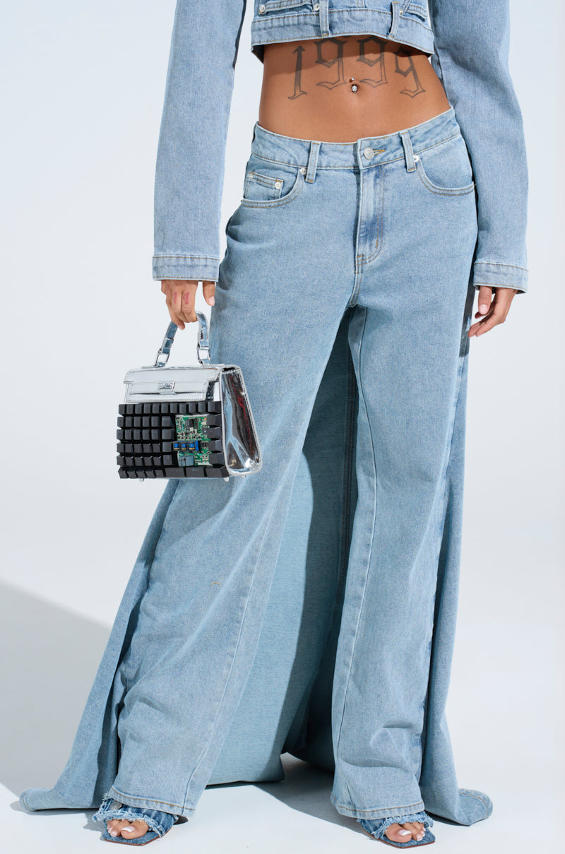 SHAKE IT OFF DENIM PANT WITH SKIRT ATTACHED