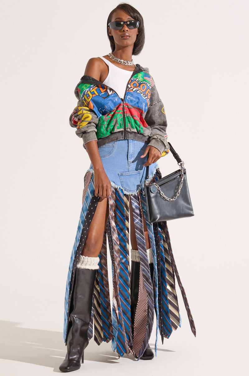 OFF TO THE RACES GRAPHIC ZIP UP HOODIE