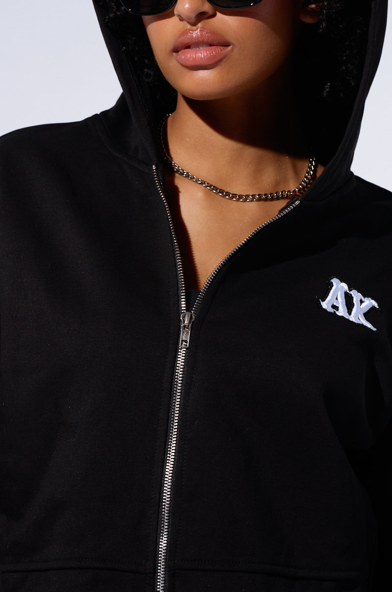TAKE THE LONG WAY OVERSIZED ZIP UP HOODIE