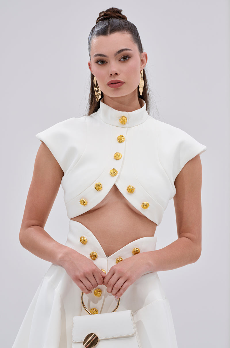 THINK ABOUT ME SLEEVELESS BLOUSE IN WHITE