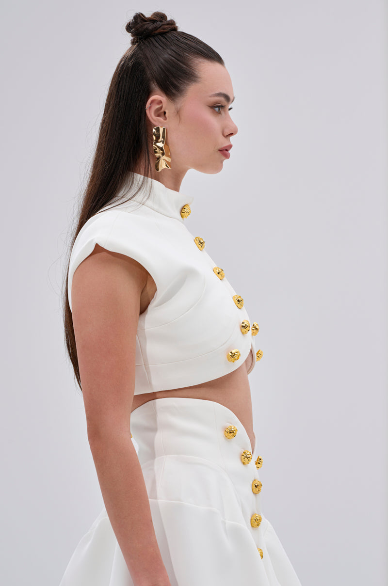 THINK ABOUT ME SLEEVELESS BLOUSE IN WHITE