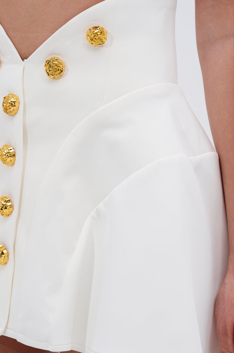 THINK ABOUT ME MINI SKIRT IN WHITE