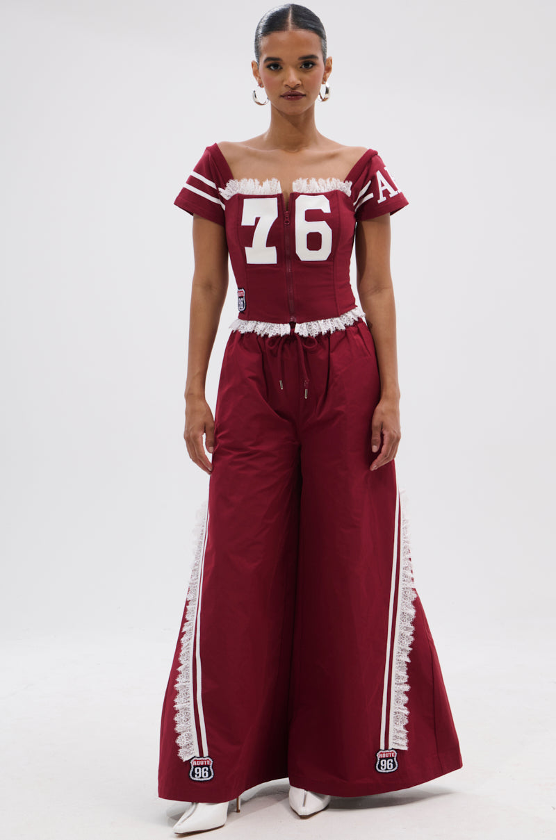 PLAY TIME IS OVER OVERSIZED TRACK PANT