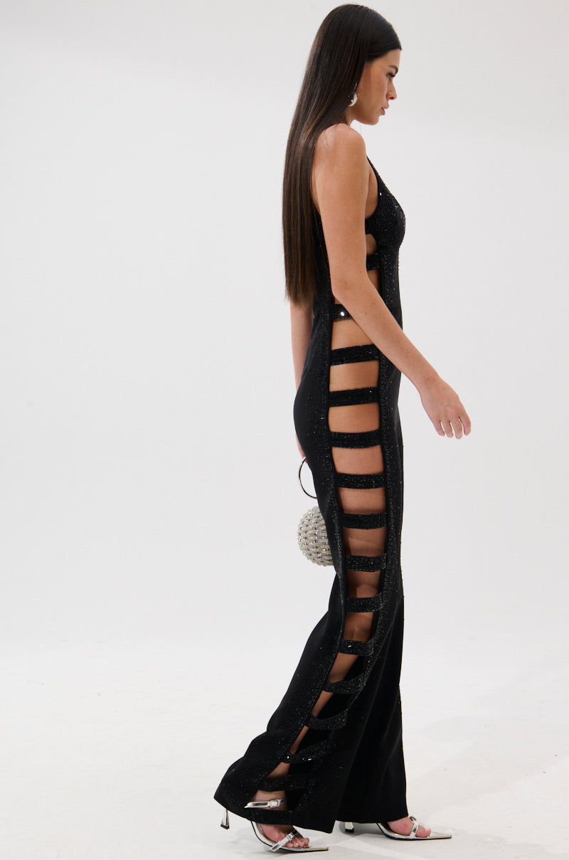 YOUR MAIN ONE CUTOUT JUMPSUIT WITH RHINESTONES
