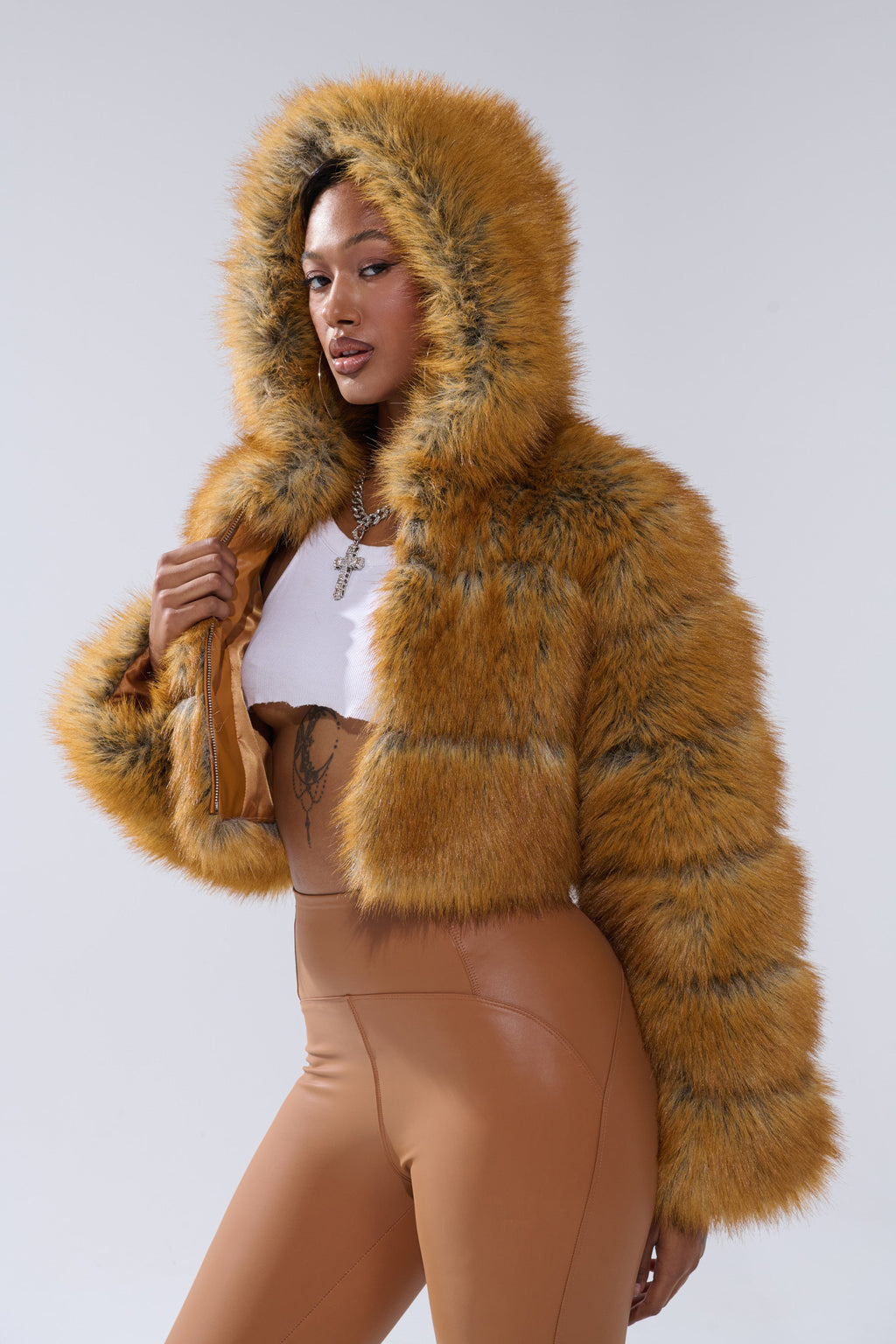 BREAK THE BANK HOODED FAUX FUR