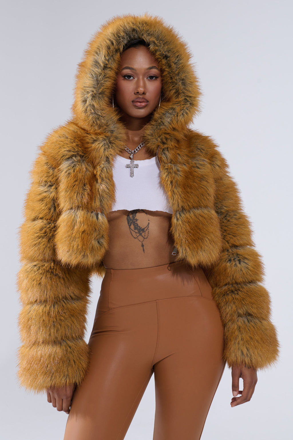 BREAK THE BANK HOODED FAUX FUR