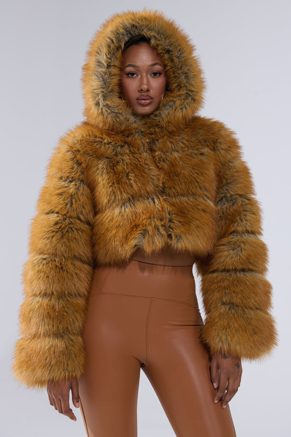 BREAK THE BANK HOODED FAUX FUR