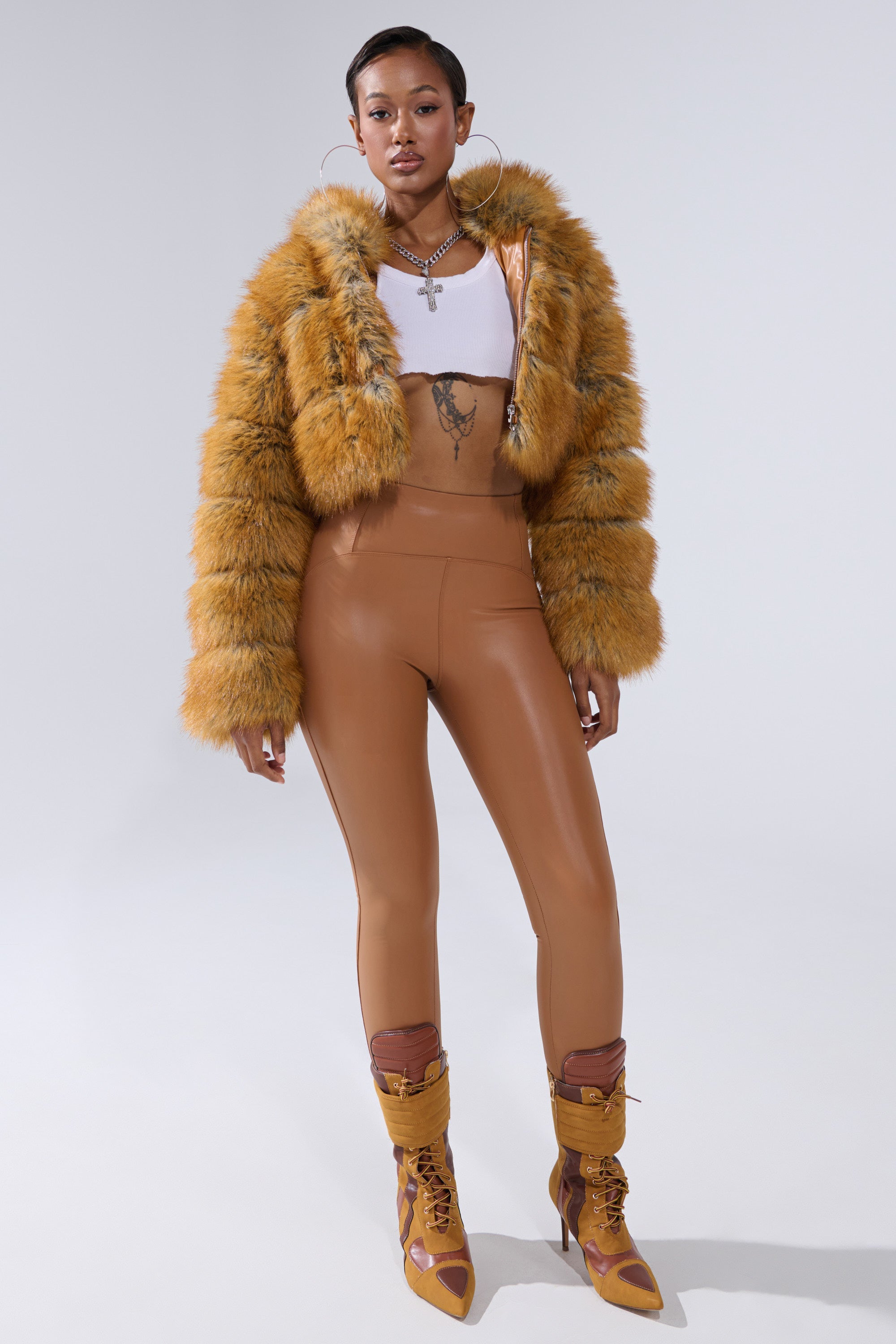 BREAK THE BANK HOODED FAUX FUR