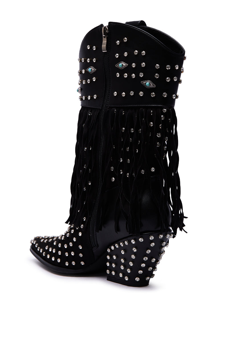 AZALEA WANG GREYSON BLACK BOOTIE