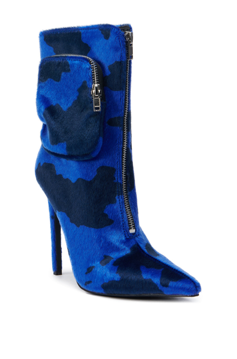 AZALEA WANG HARDEN BLUE STILETTO BOOTIE