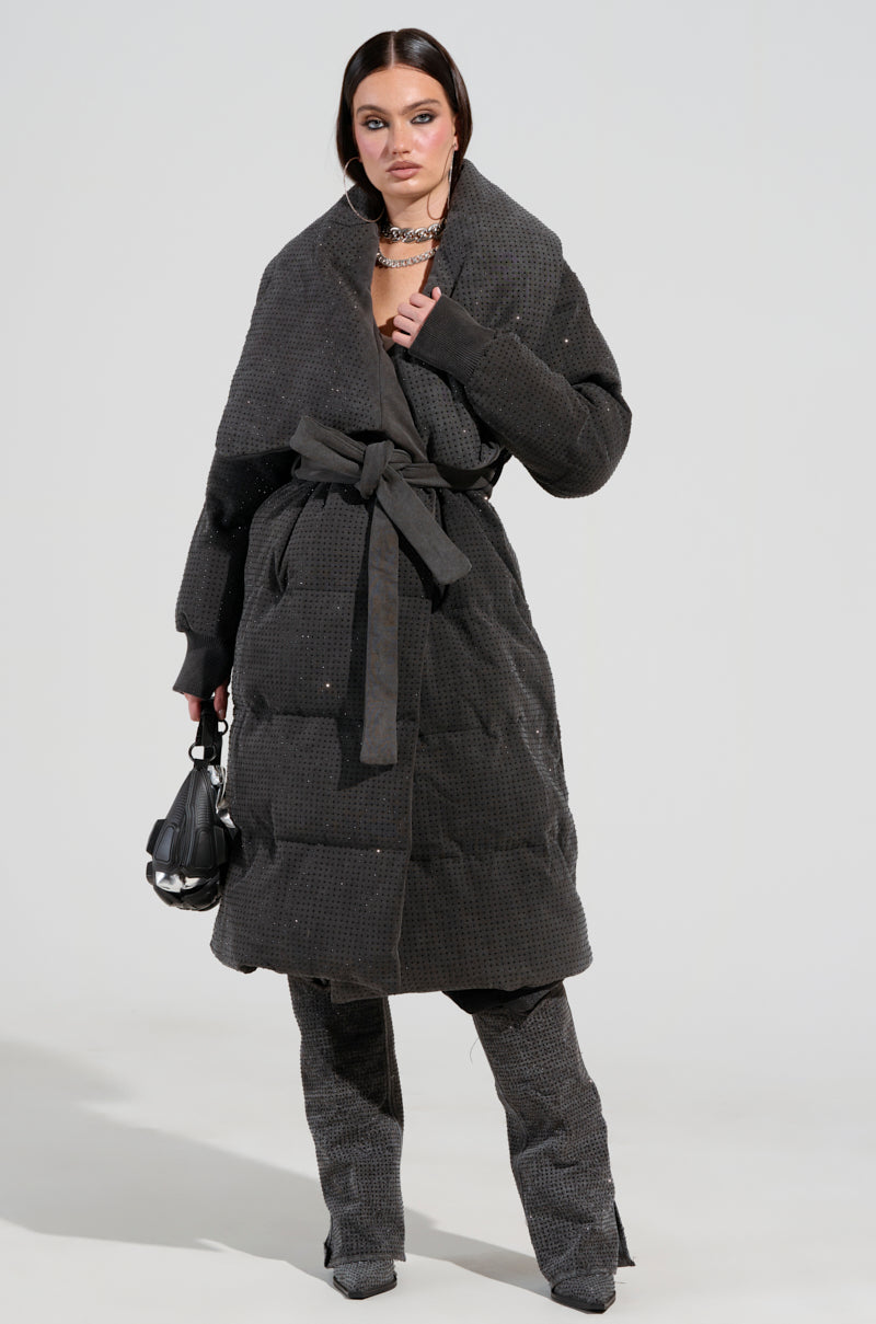 HOUDINI LONG RHINESTONE PUFFER