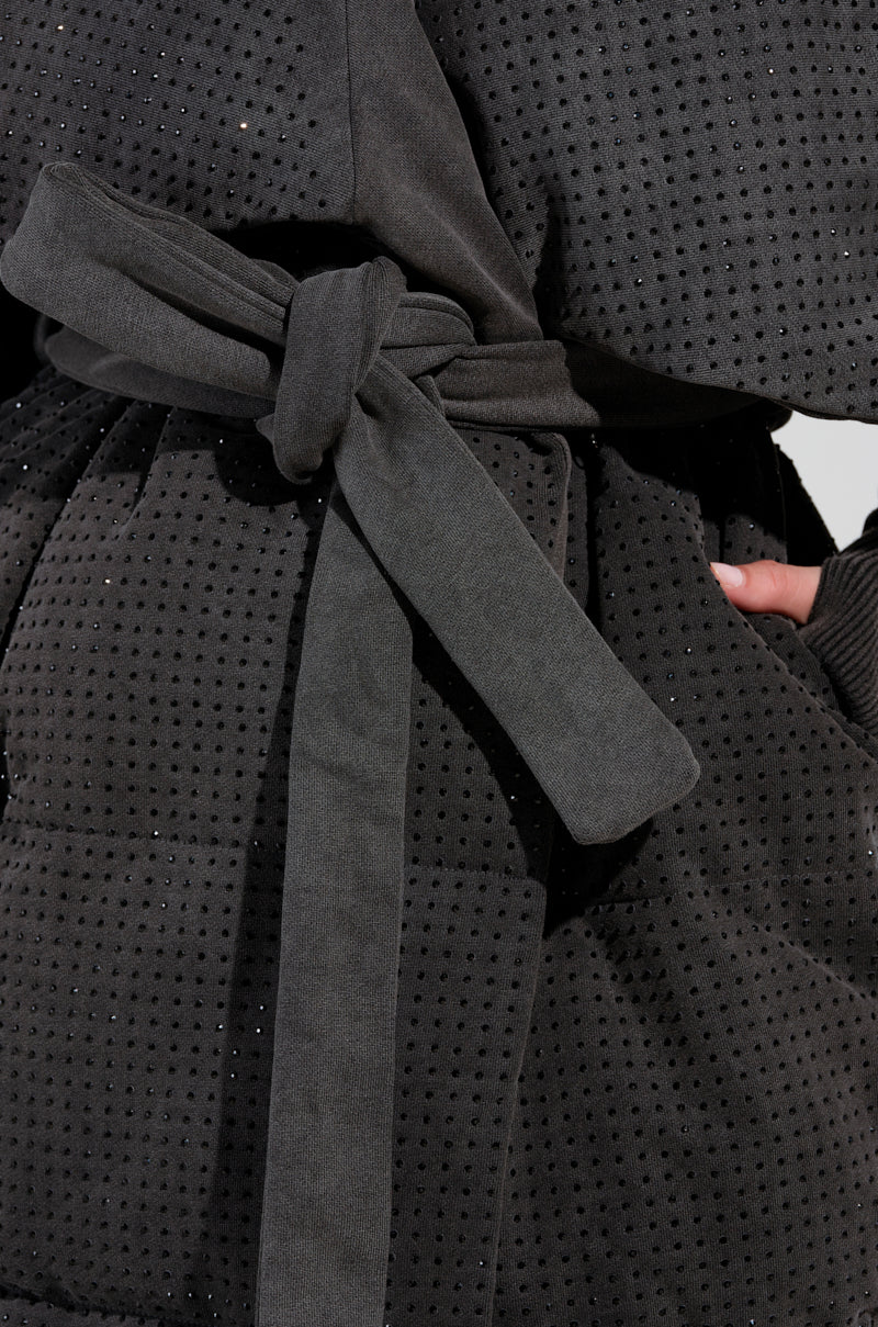 HOUDINI LONG RHINESTONE PUFFER