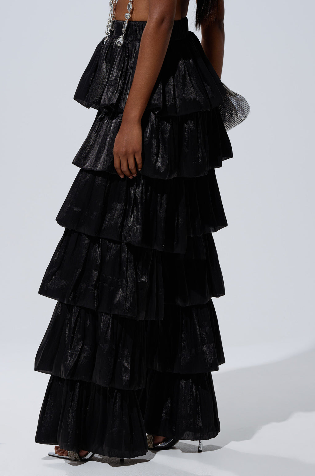 STAR OF THE NIGHT FLOUNCY PANT IN BLACK