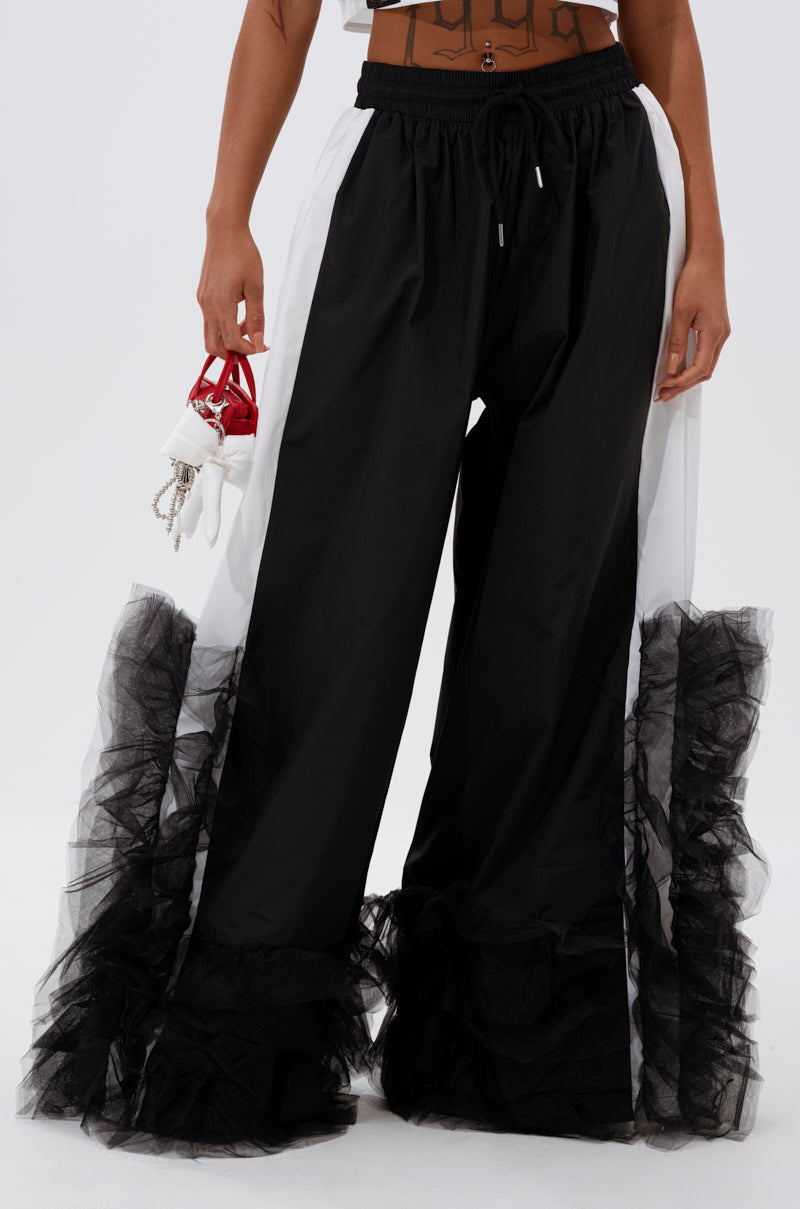 FEELING LIKE A BOSS TRACK PANT WITH TULLE TRIM