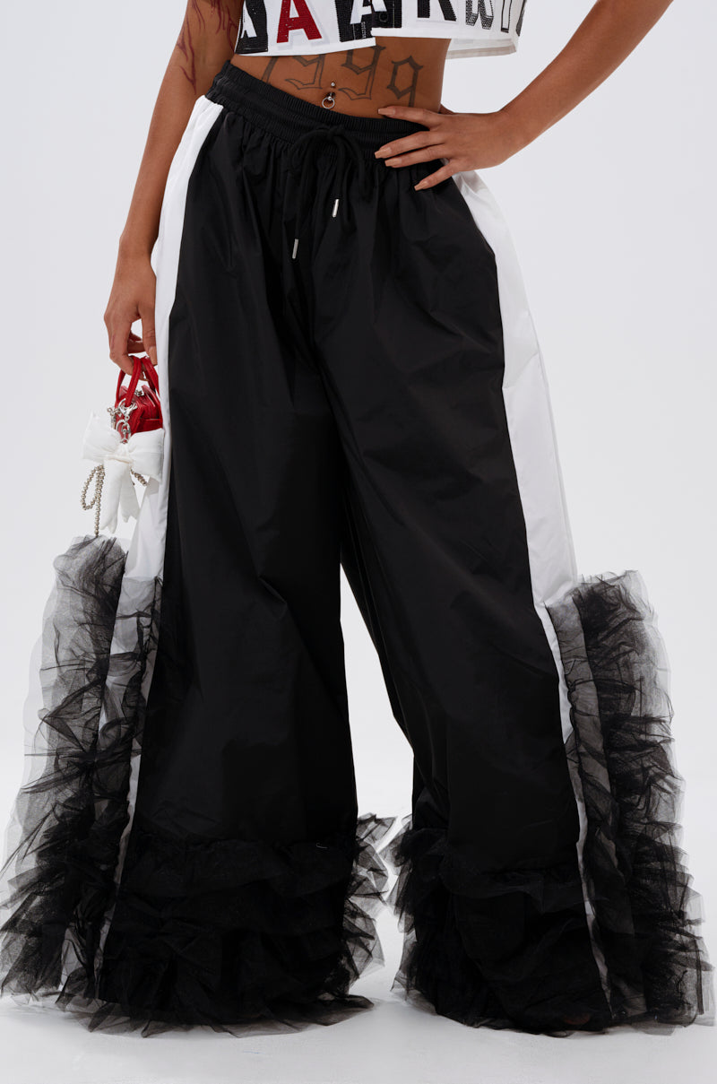 FEELING LIKE A BOSS TRACK PANT WITH TULLE TRIM