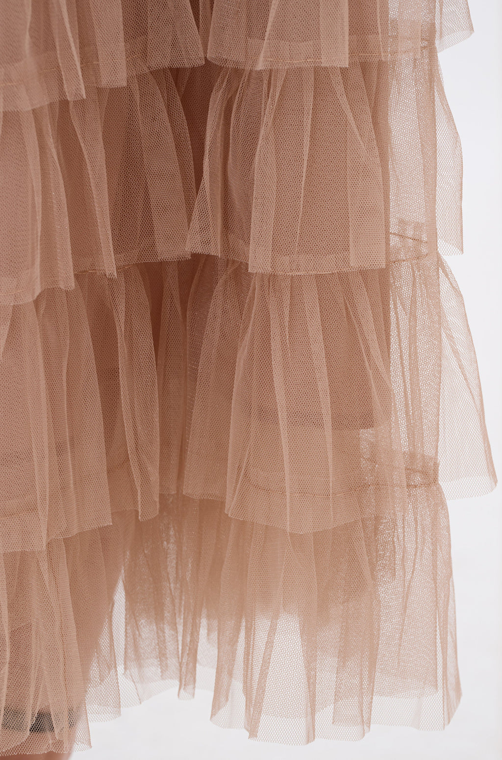 STARS ALIGNED MESH RUFFLE MAXI SKIRT