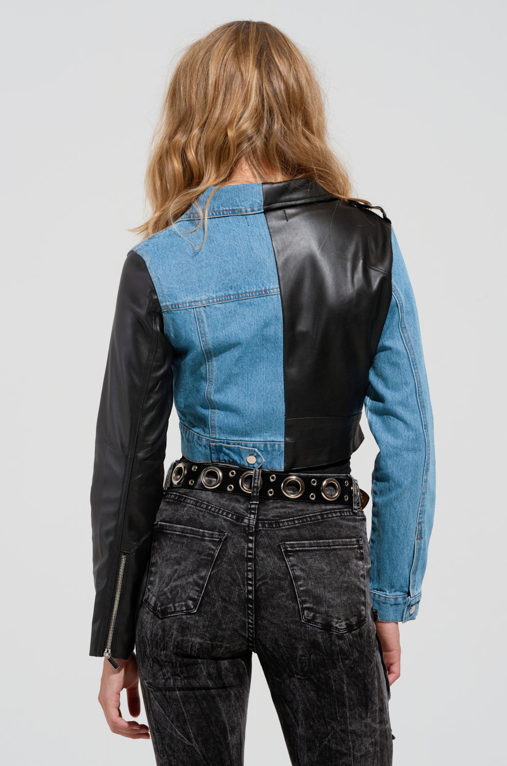 DENIM MOTO HYBRID JACKET