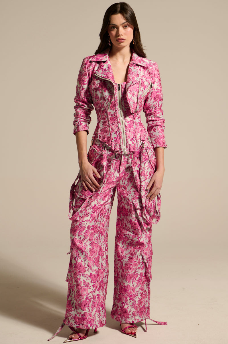 MILEY JACQUARD CARGO PANTS