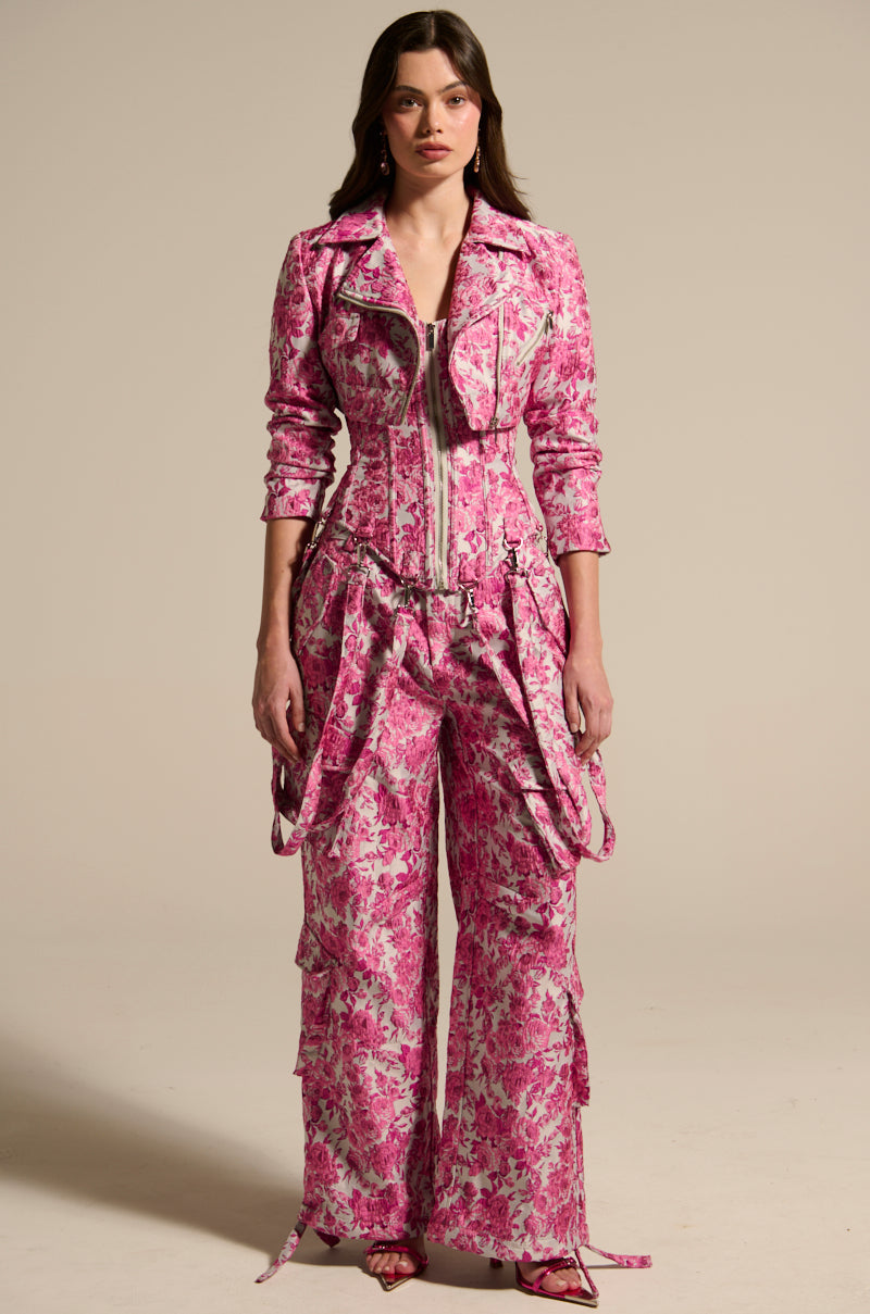 MILEY JACQUARD CARGO PANTS