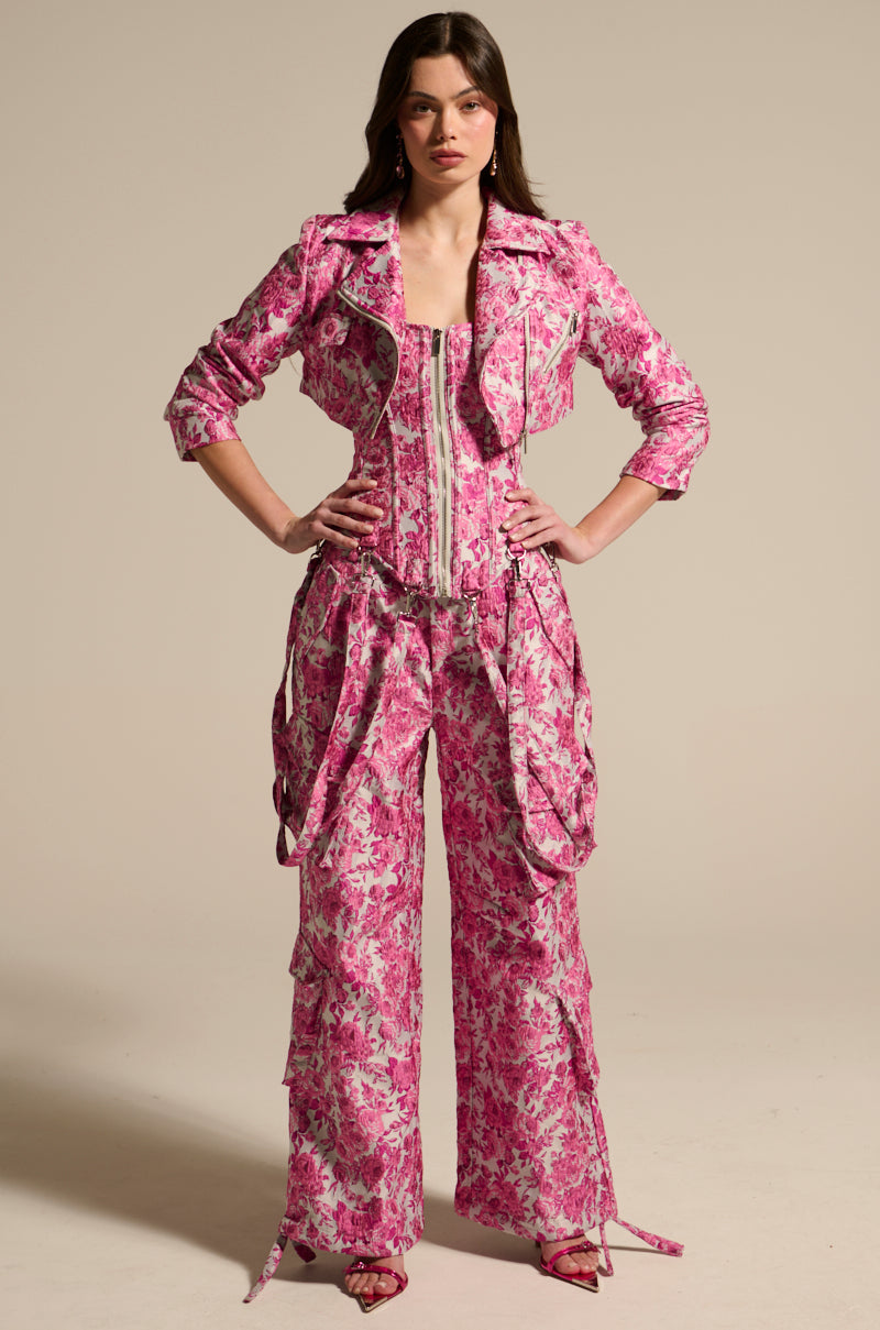 MILEY JACQUARD CARGO PANTS