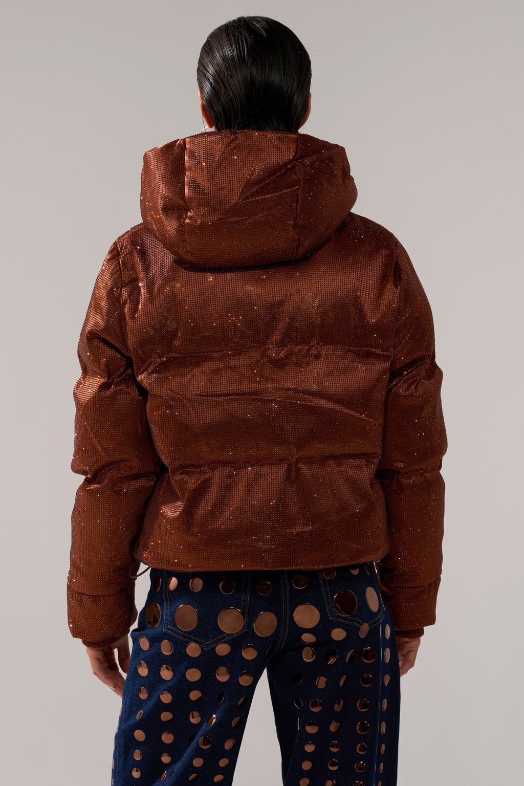 FAYE RHINESTONE PUFFER IN COPPER