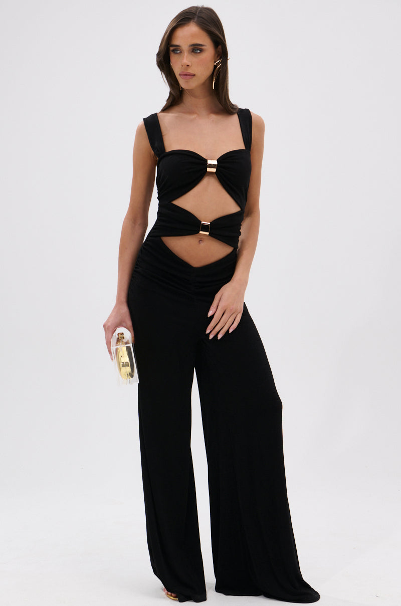 FOR EVERY OCCASION SLINKY JUMPSUIT IN BLACK