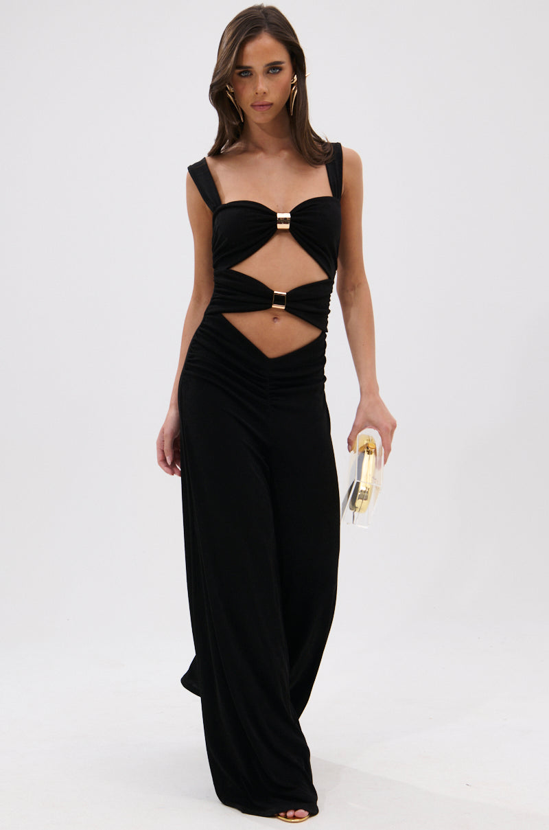 FOR EVERY OCCASION SLINKY JUMPSUIT IN BLACK