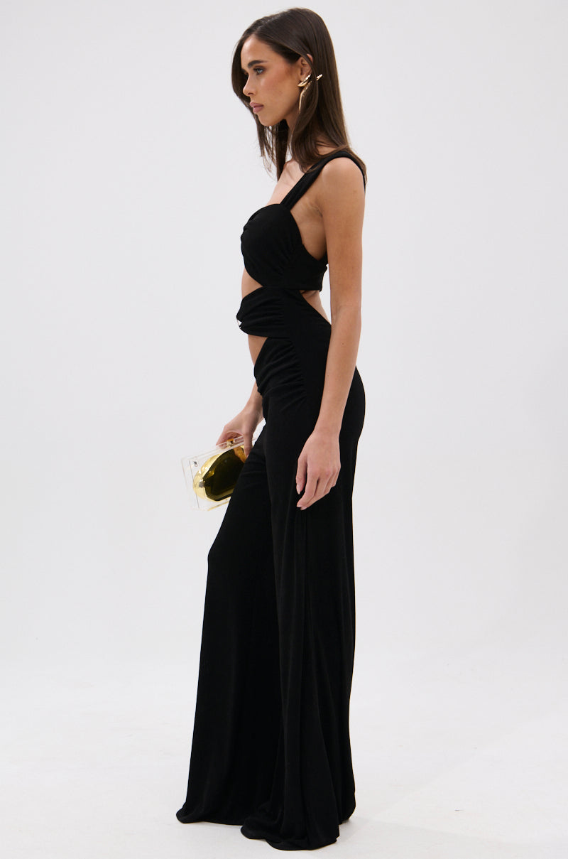 FOR EVERY OCCASION SLINKY JUMPSUIT IN BLACK