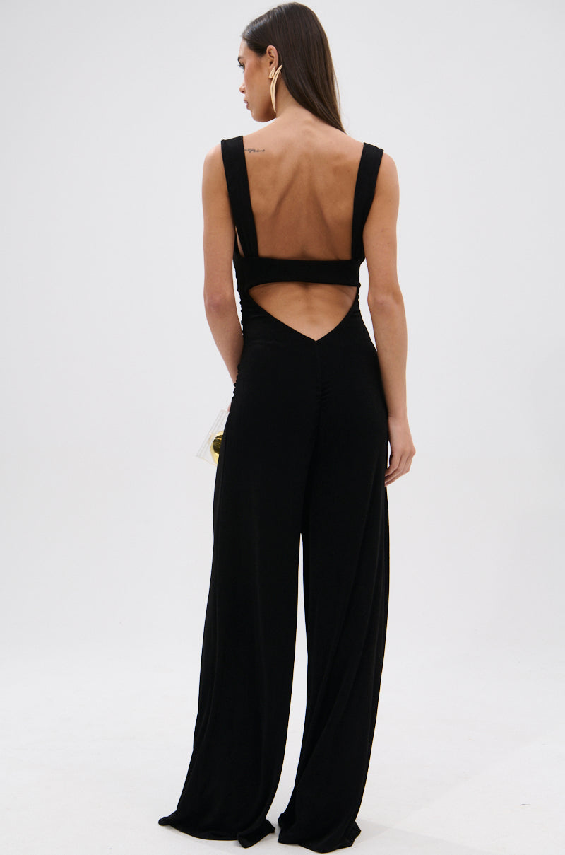 FOR EVERY OCCASION SLINKY JUMPSUIT IN BLACK