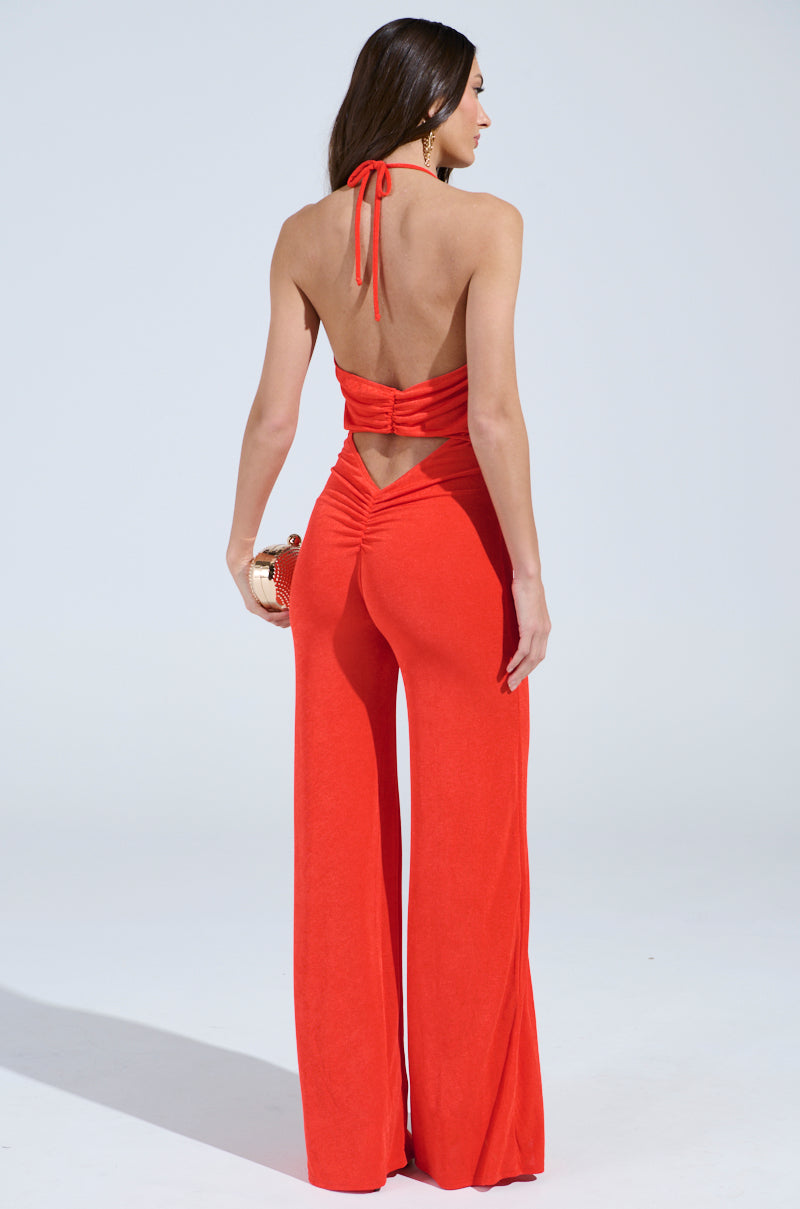 BACK IN TIME JUMPSUIT WITH RUCHING