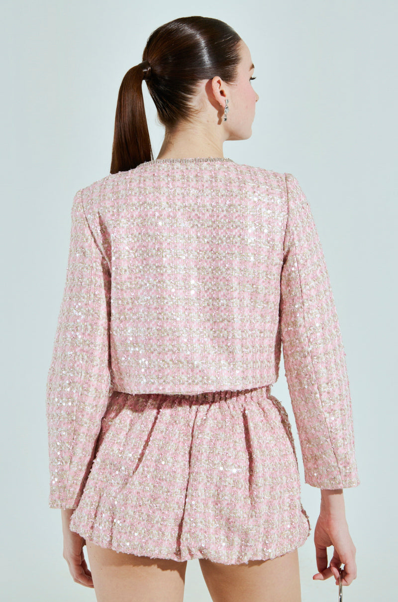 ALINNA EMBELLISHED TWEED BLAZER