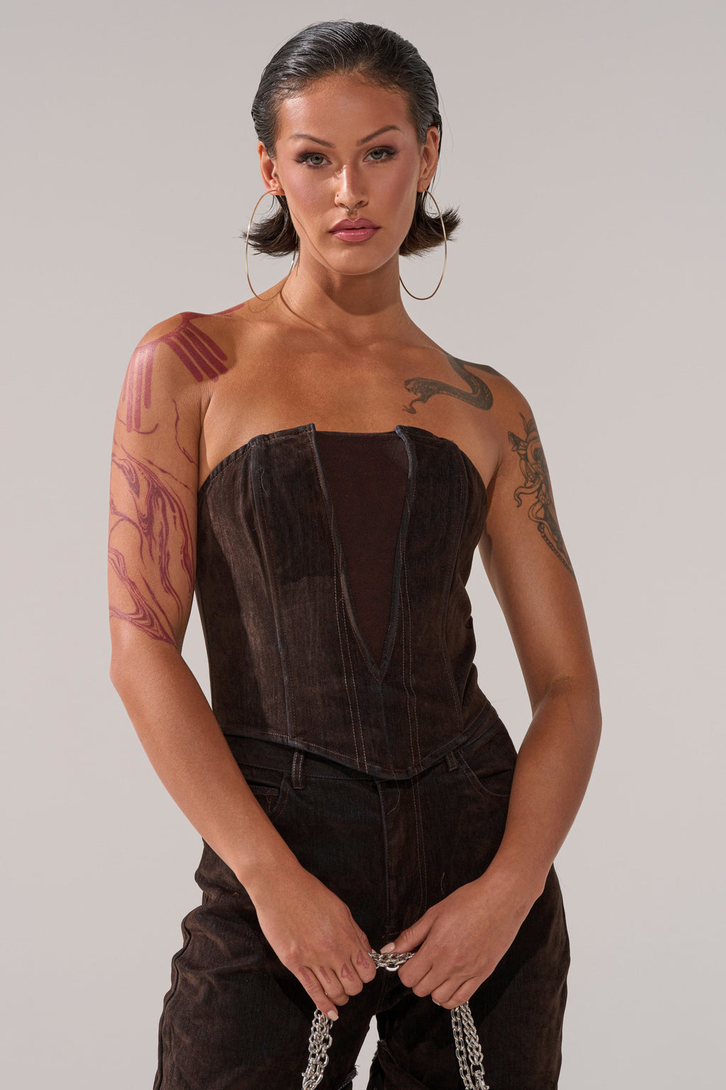 OH BABY VELVET DENIM CORSET