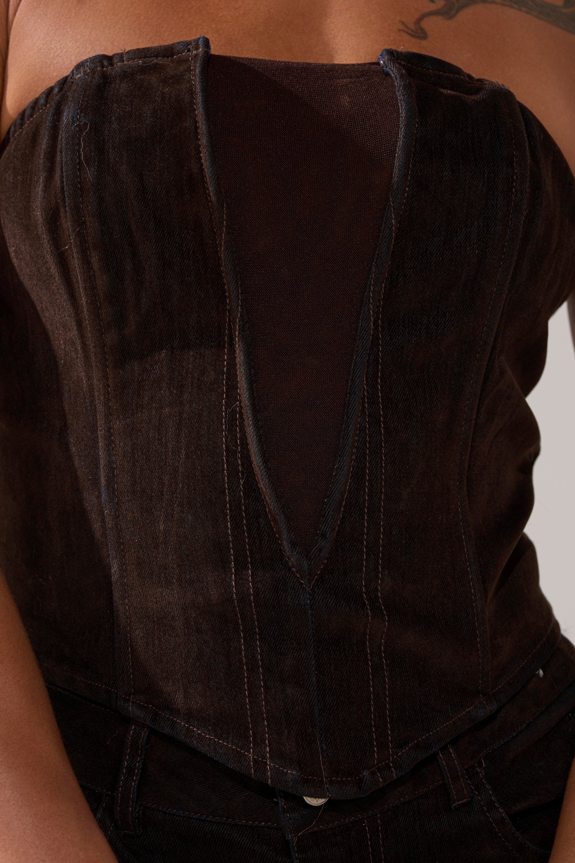 OH BABY VELVET DENIM CORSET