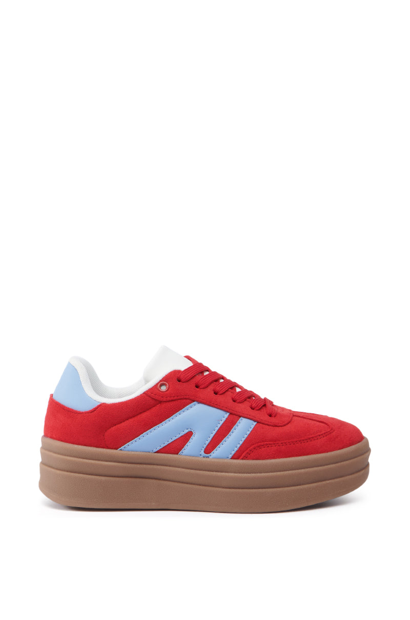 AZALEA WANG JUMBALAYA RED PLATFORM SNEAKER