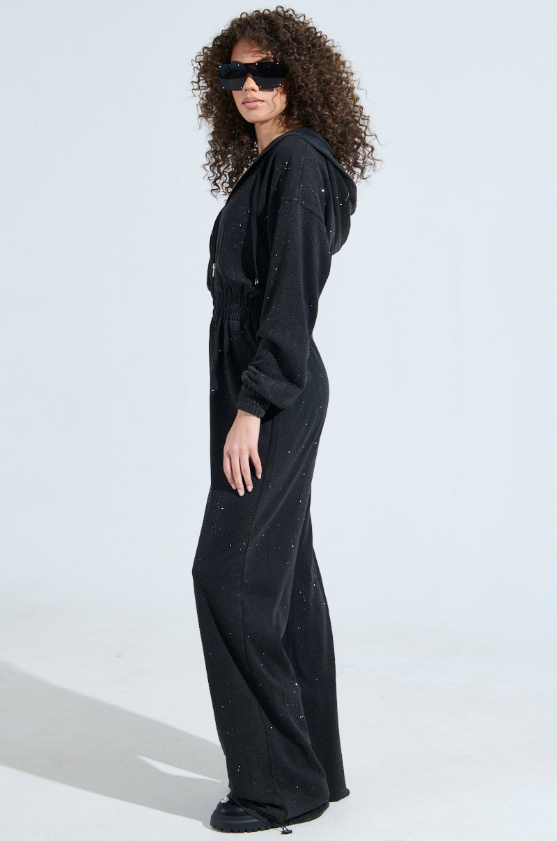 DOING THE MOST FRENCH TERRY JUMPSUIT WITH RHINESTONES