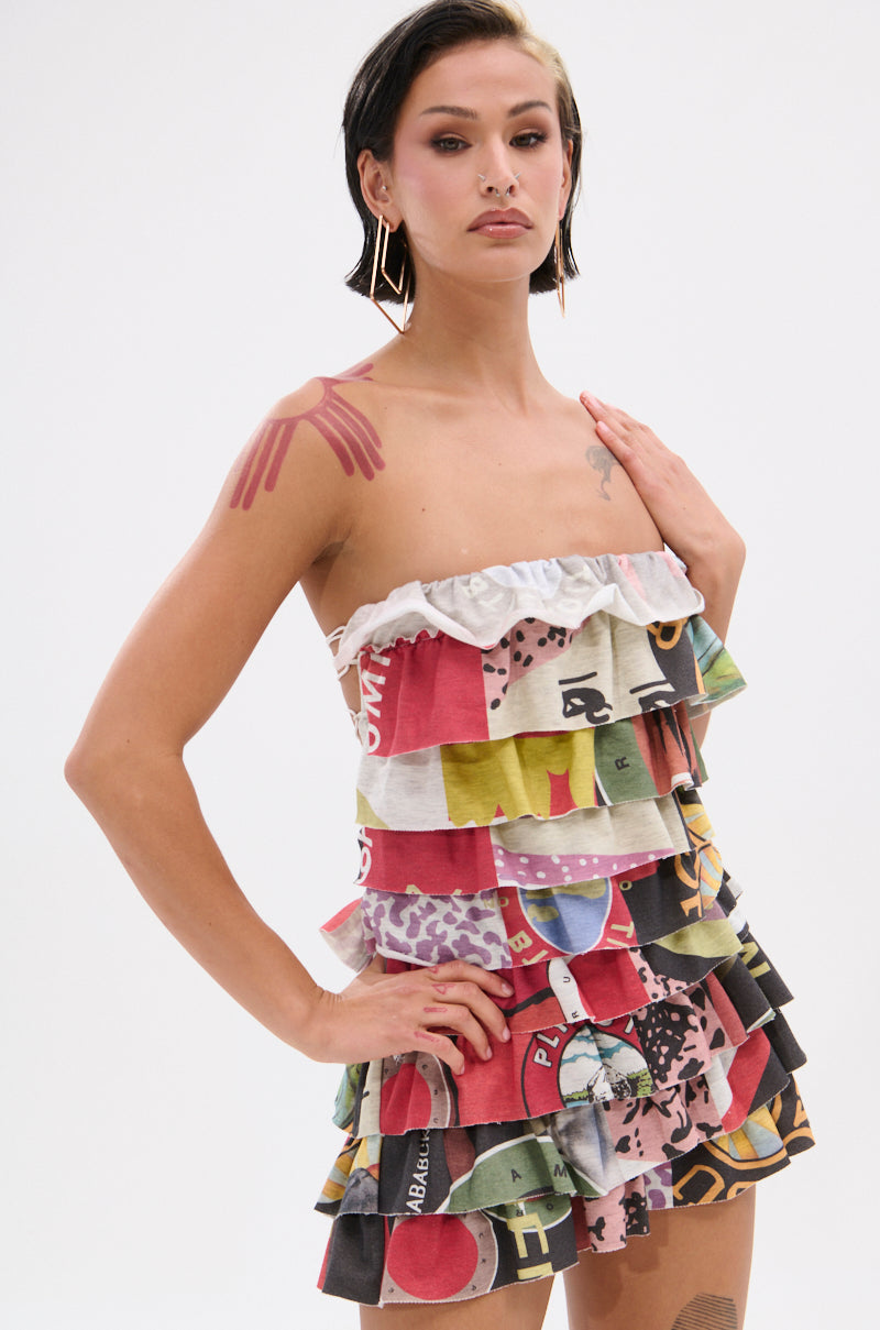 STREETS ARE CALLING PRINTED RUFFLE ROMPER