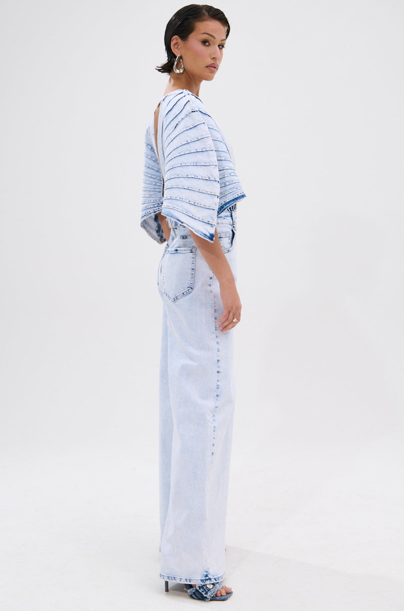 BORN TO STAND OUT DENIM JUMPSUIT