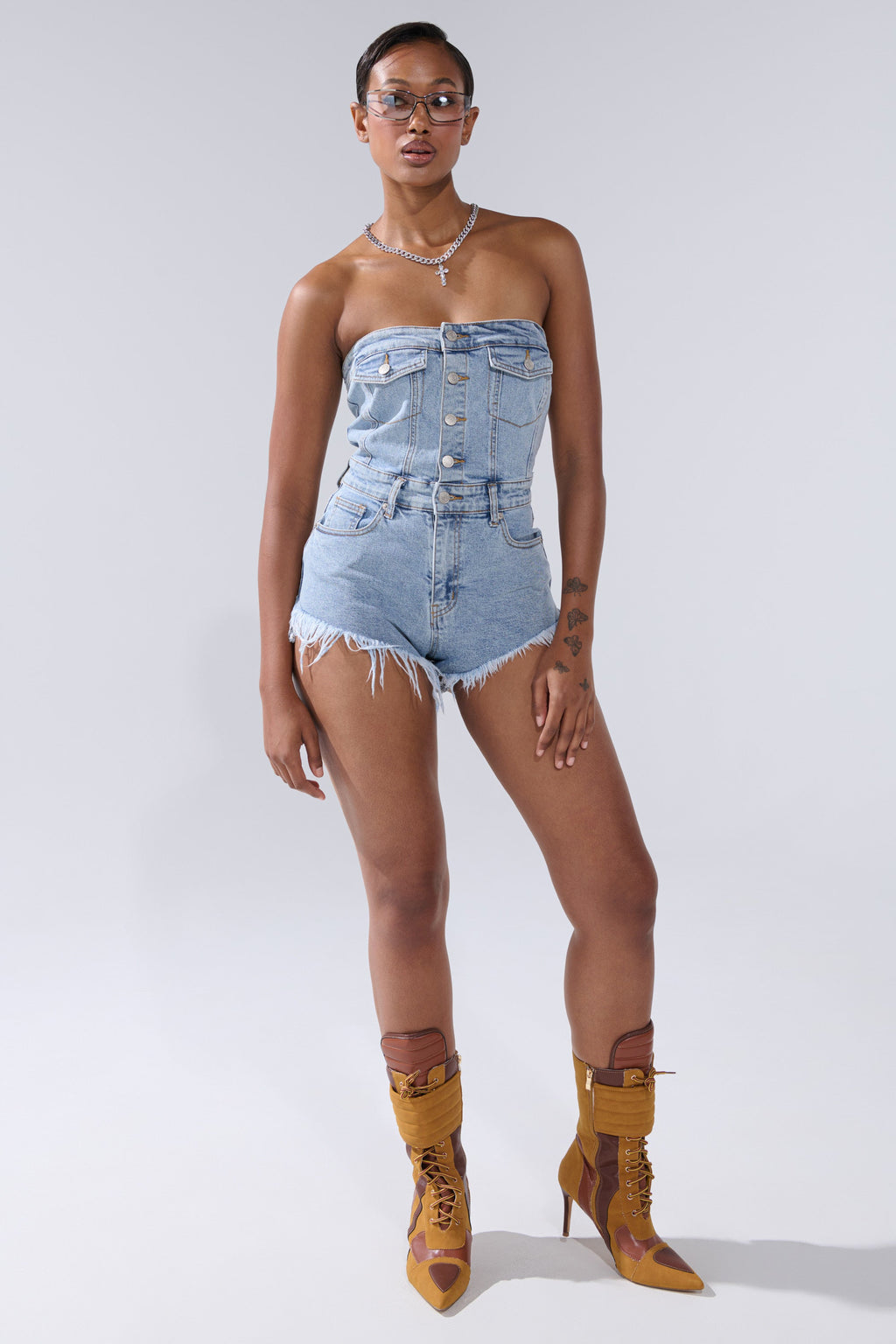 COOL IT COWBOY DENIM ROMPER