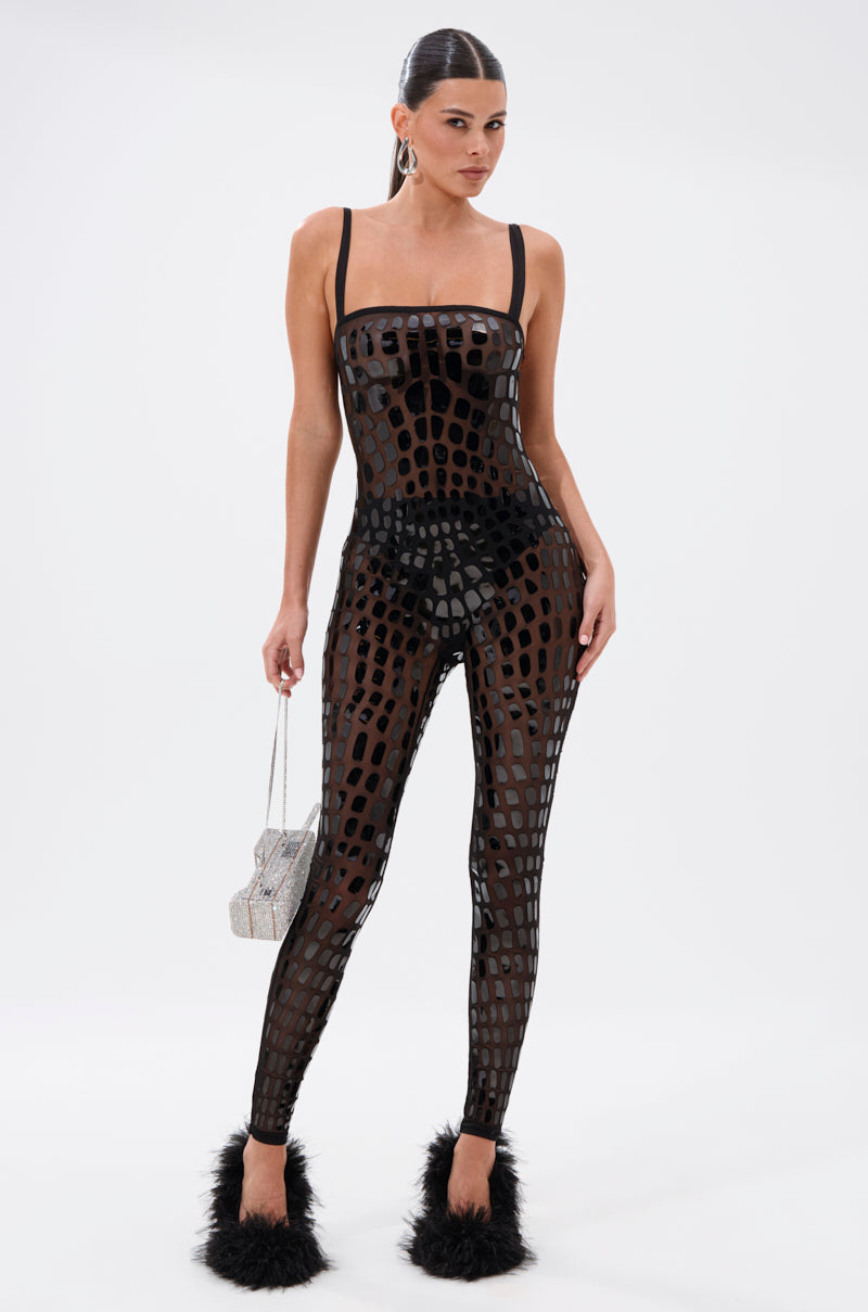 BLING BLOW MESH JUMPSUIT